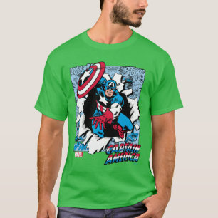 Camiseta Painéis de quadrinhos do Capitão América engraçado