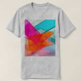 Camiseta Painéis de Vidro Geométricos Modernos Neon Brilhan