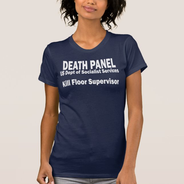 Camiseta Painel da morte - supervisor do assoalho do matar (Frente)