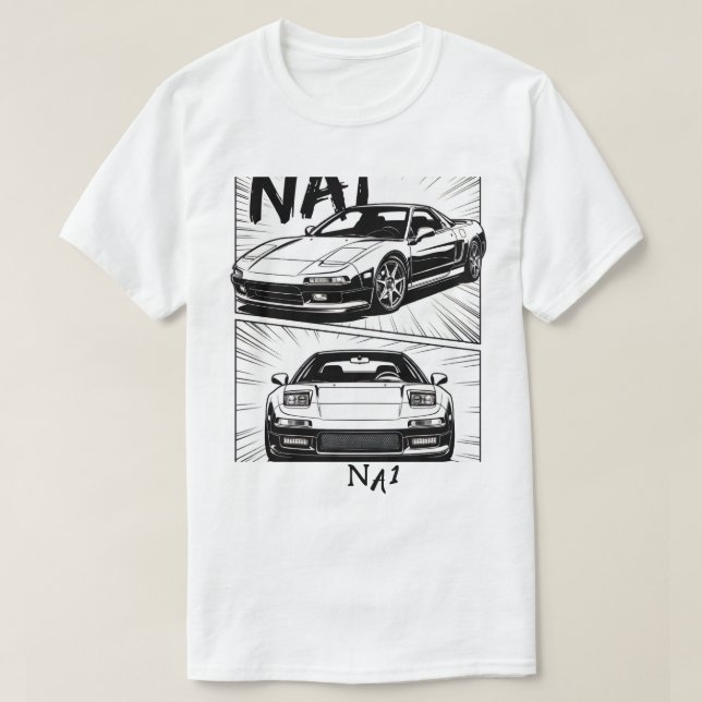 Camiseta Painel de Mangá Retro JDM NA1 NSX Carro E (Frente do Design)