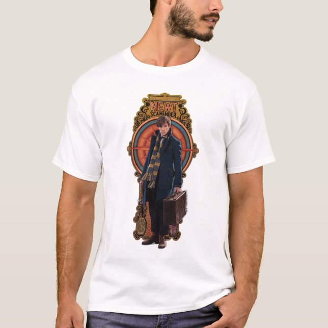 Camiseta Painel NEWT SCAMANDER™ Art Nouveau em pé (Frente)