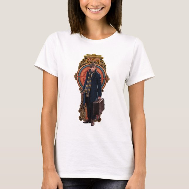 Camiseta Painel NEWT SCAMANDER™ Art Nouveau em pé (Frente)