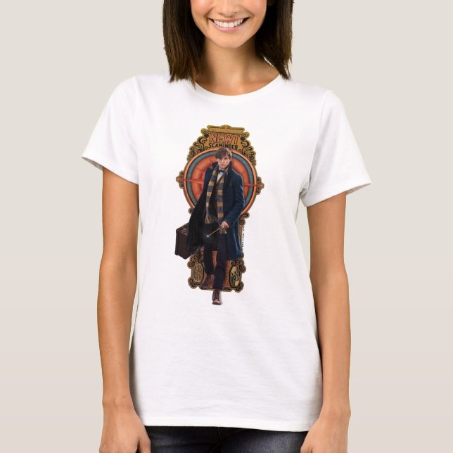 Camiseta Painel NEWT SCAMANDER™ Walking Art Nouveau (Frente)
