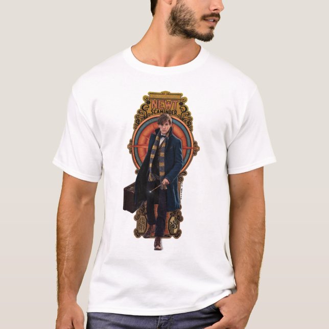 Camiseta Painel NEWT SCAMANDER™ Walking Art Nouveau (Frente)