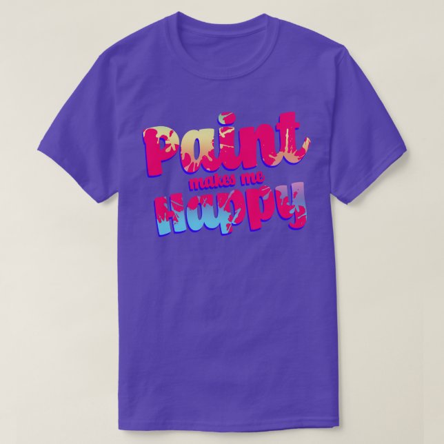 Camiseta Paint me faz feliz (Frente do Design)
