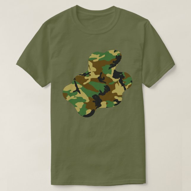 Camiseta Paint Paint Splat de Camo Woodland v3 (Frente do Design)