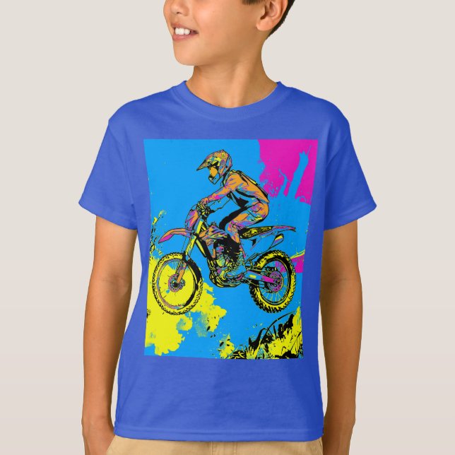 Camiseta Paint Splatter - Cavaleiro Motocross (Frente)