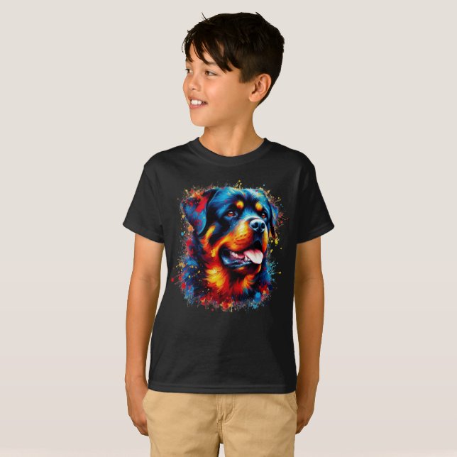 Camiseta Paint Splatter Rottweiler (Frente Completa)