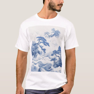 Camiseta Paintagem Paintin do Serene Blue e White Watercolo