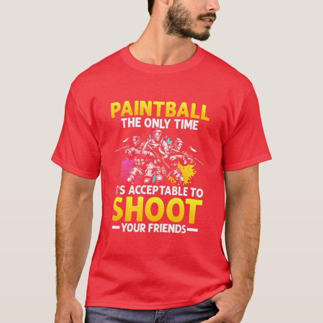 Camiseta Paintball Aceitável Disparo Disparo Amigável Pl re (Frente)