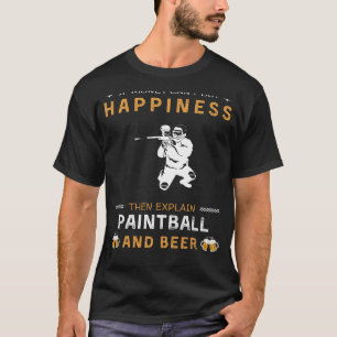 Camiseta Paintball e Felicidade da Cerveja   Engraçado Tee 