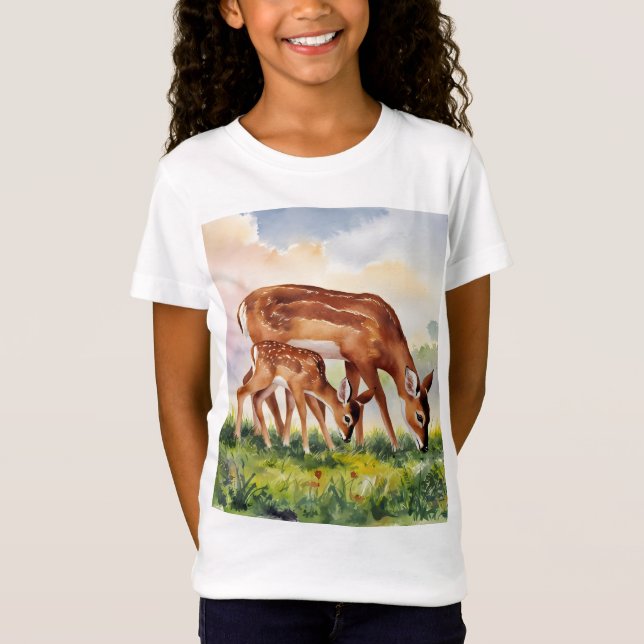 Camiseta Painted Deer Mom and Baby (Frente)