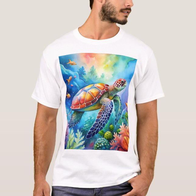 Camiseta Painted Sea Turtle  (Frente)