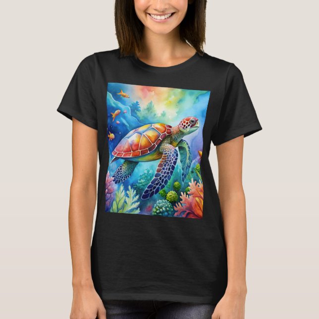 Camiseta Painted Sea Turtle  (Frente)
