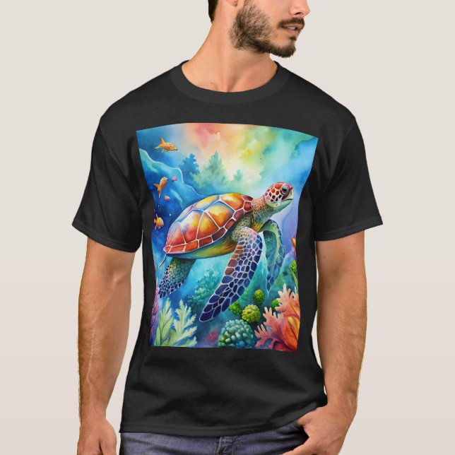 Camiseta Painted Sea Turtle  (Frente)