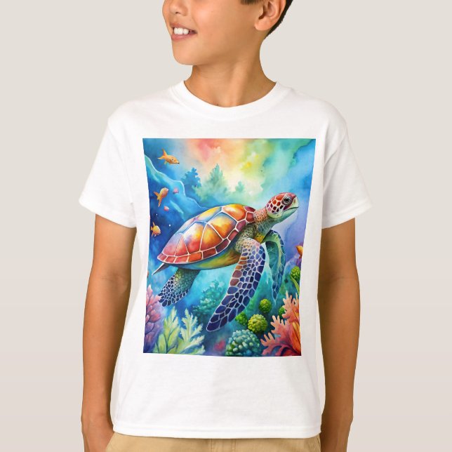 Camiseta Painted Sea Turtle  (Frente)