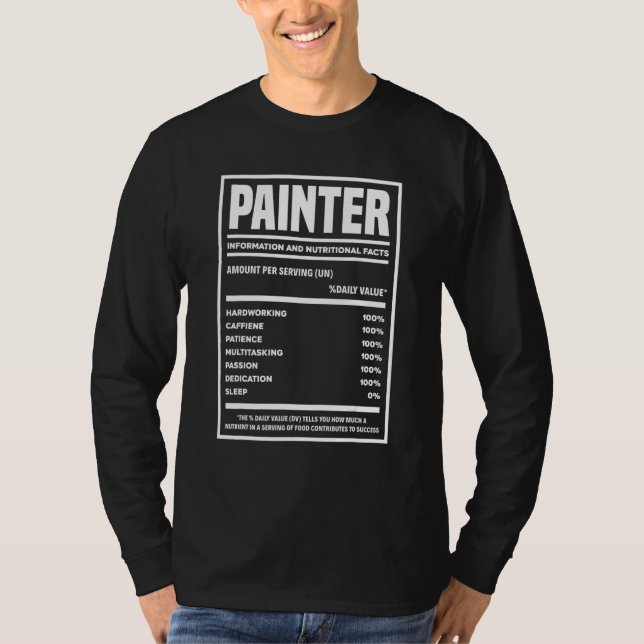 Camiseta Painter Information And Nutritional Facts Painting (Frente)