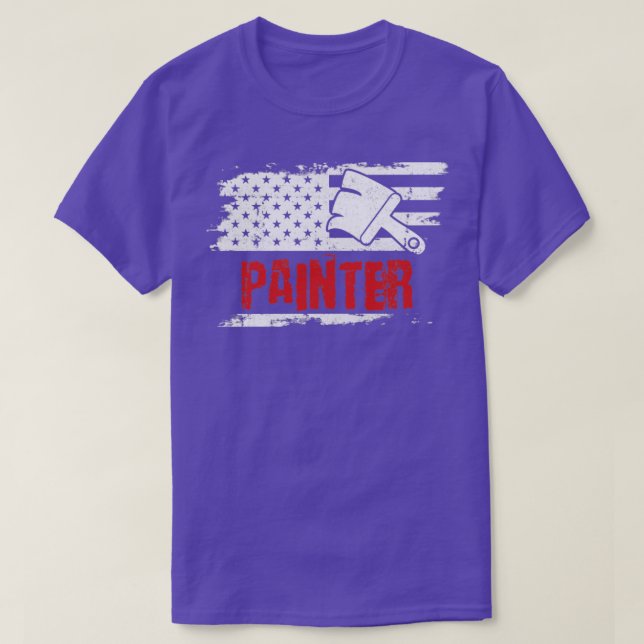 Camiseta Painter Job Vintage America Worker (Frente do Design)