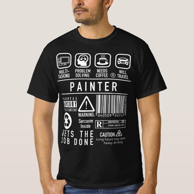 Camiseta Painter Símbolos Handyman DIY Plumber Eletrico (Frente)