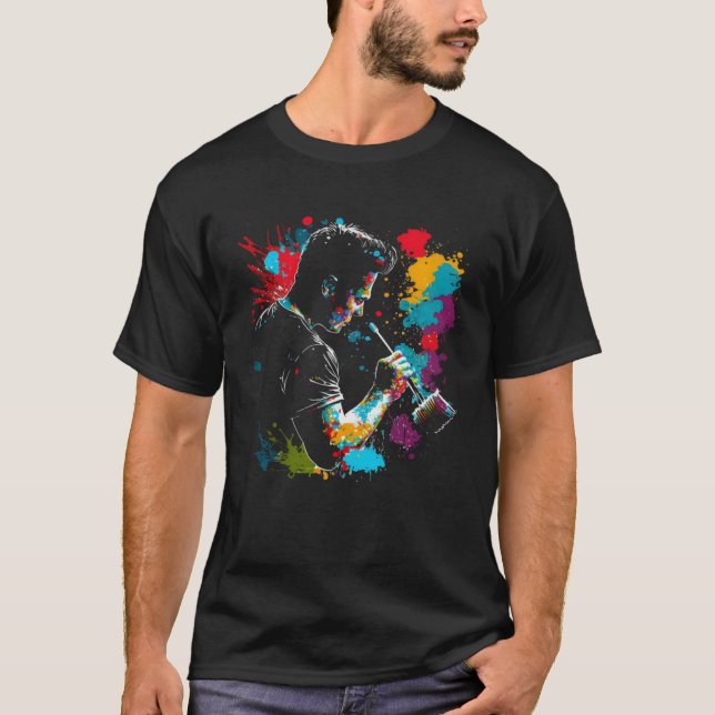 Camiseta Painter Splash Painting Retro Colors Painter (Frente)