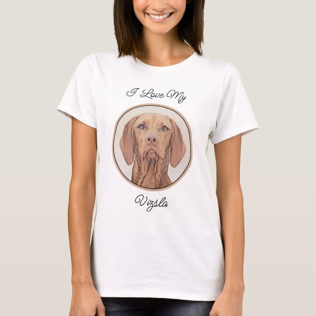 Camiseta Painting Vizsla - Arte de Cachorro Original (Frente)