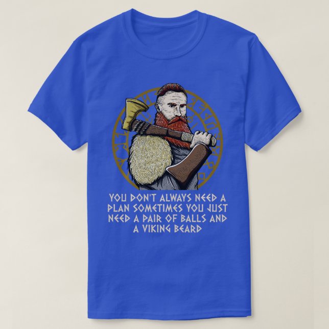 Camiseta Pair of Balls and a Valhalla Beard Funny Norse Hum (Frente do Design)