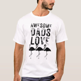 Camiseta Pais Adoráveis Adoram Flamingos Engraçados Pai