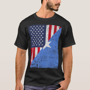 Camiseta País Bandeira Design Half USA Half Somália