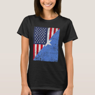 Camiseta País Bandeira Design Half USA Half Somália