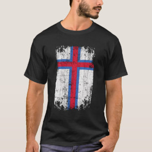 Camiseta País Bandeira Souvenir Grunge Bandeira Ilhas Faroé