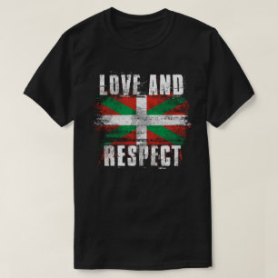 Camiseta País Basque do Basque da bandeira do amor   e do