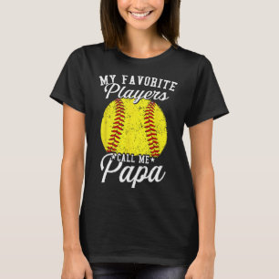 Camiseta Pais Bebês Meu Jogador de Softll Favorito Me Chama