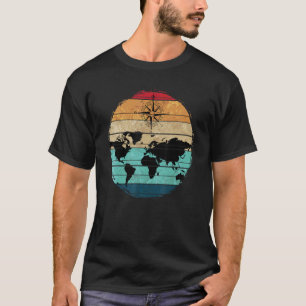 Camiseta País: Cartografia de Compass Viajando Retro Mundo