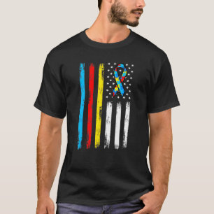 Camiseta Pais da Bandeira Americana Filho Autista Conscient