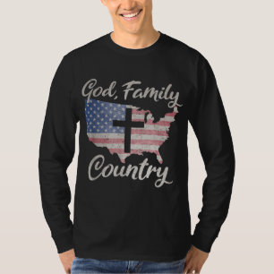 Camiseta PAÍS DA FAMÍLIA DE DEUS: Christian Cross Vintage E