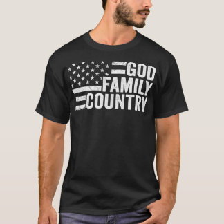 Camiseta País da Família Deus - Cristão Patriótico American