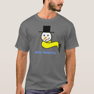 Camiseta País das maravilhas do inverno do boneco de neve