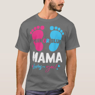 Camiseta Pais de Anúncio de Bebês Mamãe Sexo Revela Rosa