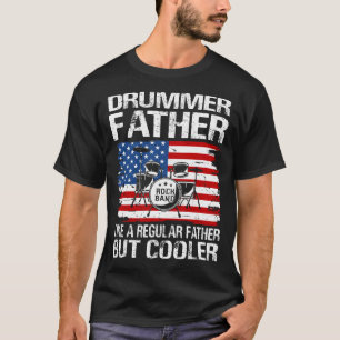 Camiseta Pais De Drummer Como Um PAI Regular Apenas Mais Fr