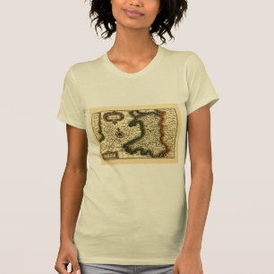 Camiseta País de Gales - Antigo e Histórico Mapa do Atlas B