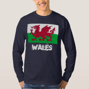 Camiseta País de Gales com bandeira galesa (Cardiff, Wrexha