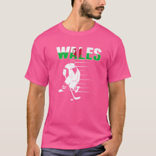 Camiseta País de Gales Fãs de Hóquei no Gelo Orgulhosas Equ