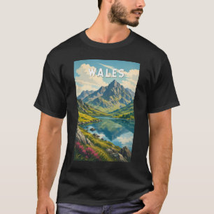 Camiseta País de Gales Reino Unido Ilustração Viagem Arte R
