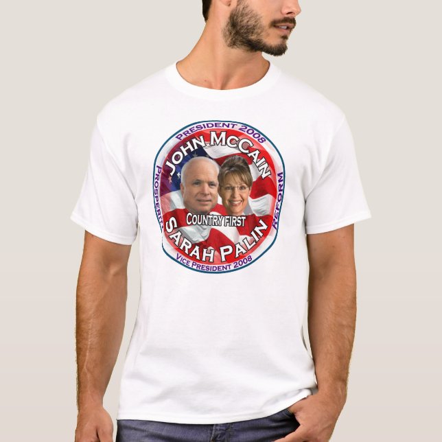 Camiseta País de McCain Palin primeiramente (Frente)