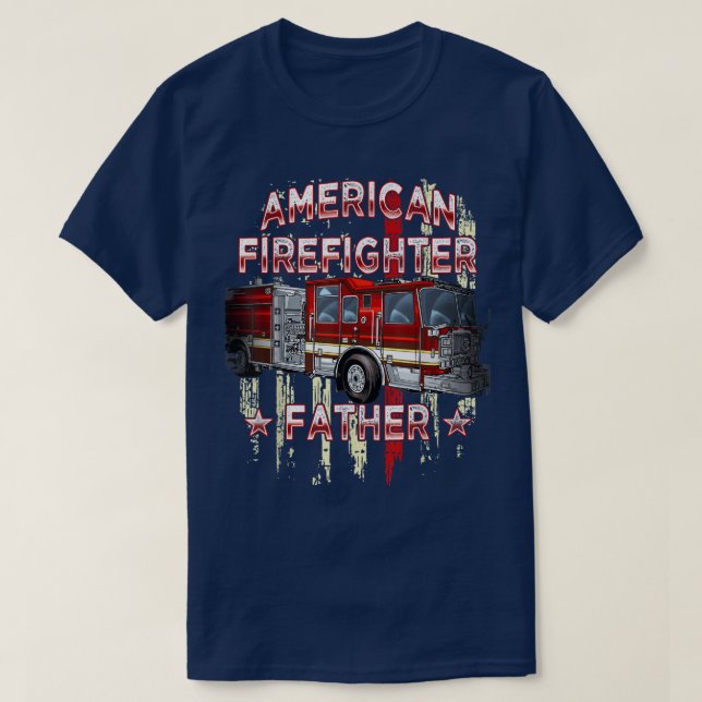 Camiseta Pais do Bombeiro da bandeira americana para o Fire (Frente do Design)