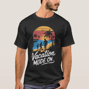 Camiseta Pais e 2 filhos férias na praia