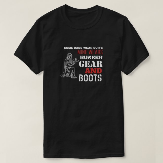 Camiseta Pais e botas para bombeiros (Frente do Design)