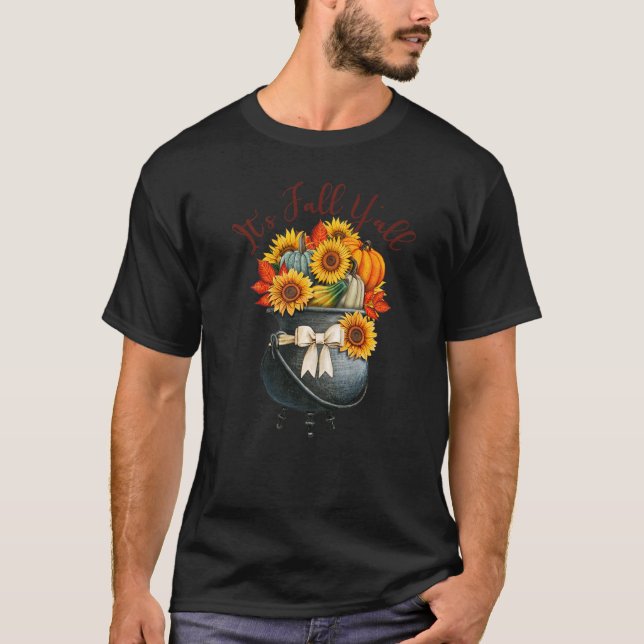 Camiseta País É outono Vocês todos Girassóis outono Gráfico (Frente)