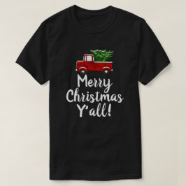 Camiseta País engraçado de Yall do Feliz Natal vermelho da