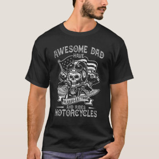 Camiseta Pais Incríveis Têm Barbas Tatuadas Andam de Motoci